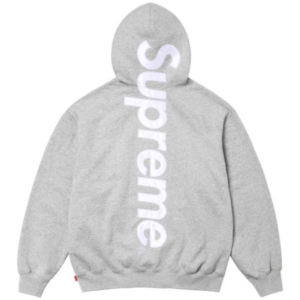 Grey Supreme Hoodie Satin Applique