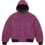 Woven suede Hooded work Jecket purple