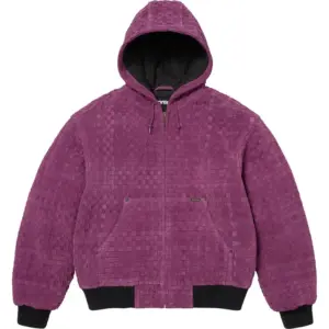 Woven suede Hooded work Jecket purple