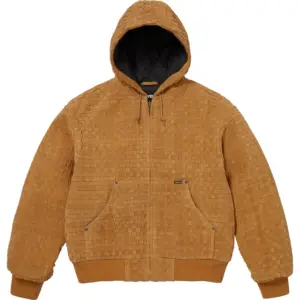 Woven suede Hooded work Jecket Mustrad